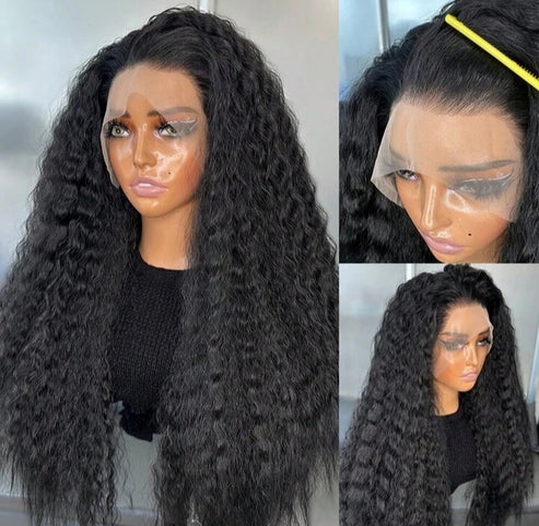 Long Wavy Water Kanekalon Heat Resistant Wig(human blend)