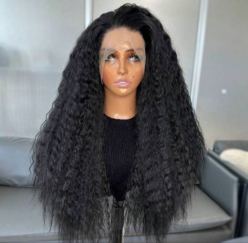 Long Wavy Water Kanekalon Heat Resistant Wig(human blend)